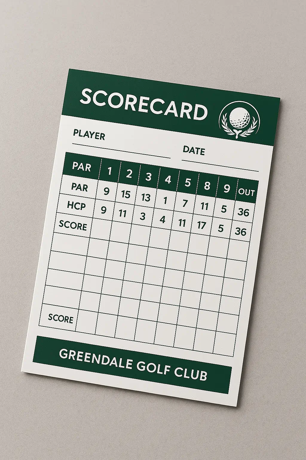 Scorecards - Golf Printing Services